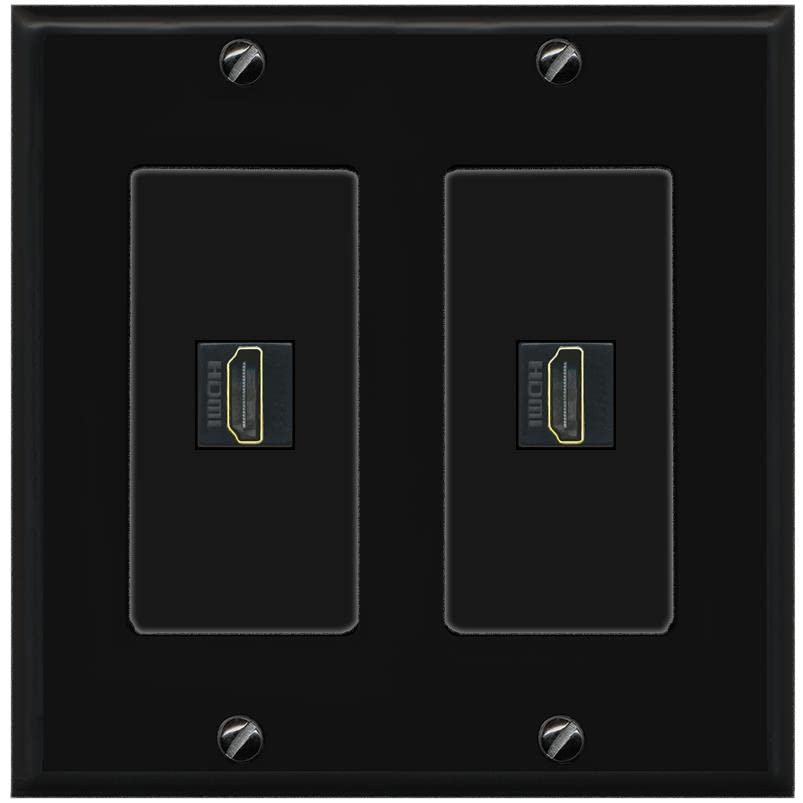 RiteAV HDMI Wall Plate 2 Port - 2 Gang [Black/Black]