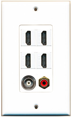 RiteAV 4 Port HDMI 1 RCA Red 1 BNC Wall Plate OVERSIZED