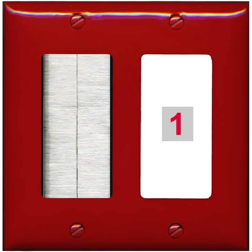 RiteAV Custom Wall Plate 1 Port - Brush [Red/White]