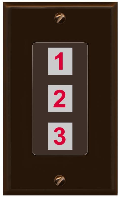 RiteAV Custom Wall Plate 3 Port - 1 Gang [Brown/Brown]