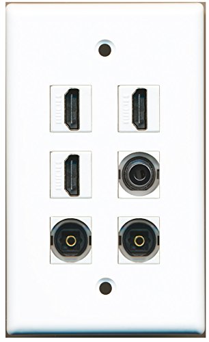 RiteAV - 3 HDMI 2 Port Toslink 1 Port 3.5mm Wall Plate
