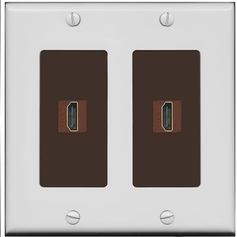 RiteAV HDMI Wall Plate 2 Port - 2 Gang [Gray/Brown]