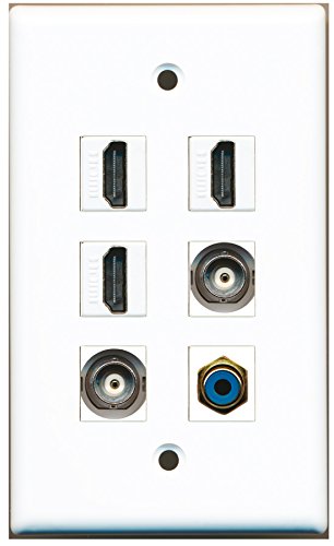RiteAV - 3 HDMI 1 Port RCA Blue 2 Port BNC Wall Plate