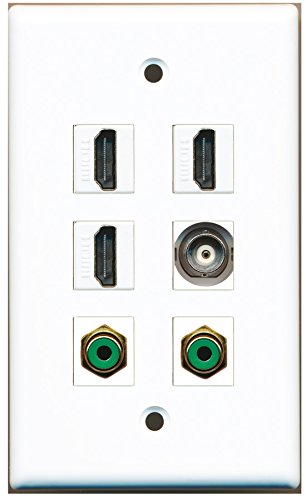 RiteAV - 3 HDMI 2 Port RCA Green 1 Port BNC Wall Plate