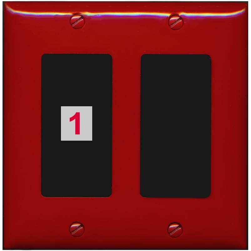 RiteAV Custom Wall Plate 1 Port - 2 Gang [Red/Black]