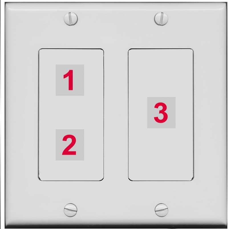 RiteAV Custom Wall Plate 3 Port - 2 Gang [Gray/Gray]