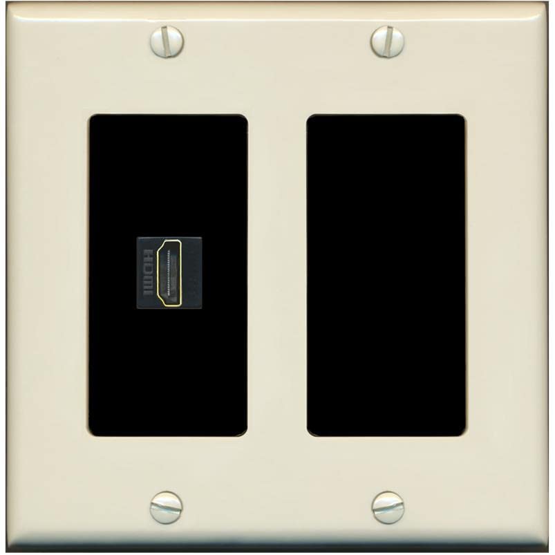 RiteAV HDMI Wall Plate 1 Port - 2 Gang [Light-Almond/Black]