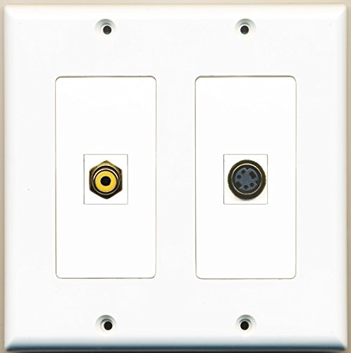 RiteAV - 1 Port RCA Yellow 1 Port S-Video - Dual Gang Wall Plate