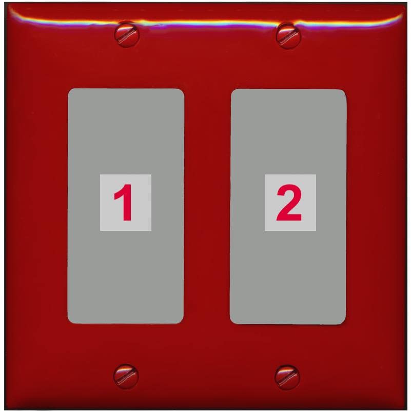 RiteAV Custom Wall Plate 2 Port - 2 Gang [Red/Gray]