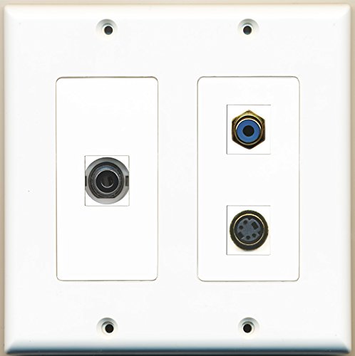 RiteAV - 1 Port RCA Blue 1 Port S-Video 1 Port 3.5mm - 2 Gang Wall Plate