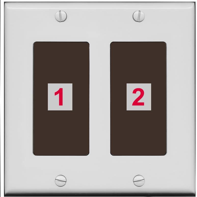 RiteAV Custom Wall Plate 2 Port - 2 Gang [Gray/Brown]