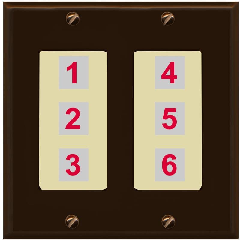 RiteAV 6 Port Custom Wall Plate - 2 Gang [Brown/Ivory]