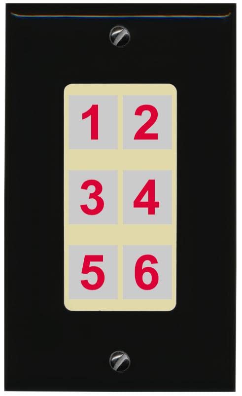 RiteAV 6 Port Custom Wall Plate - 1 Gang [Black/Ivory]