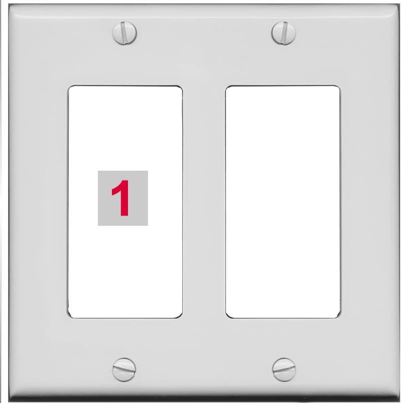 RiteAV Custom Wall Plate 1 Port - 2 Gang [Gray/White]