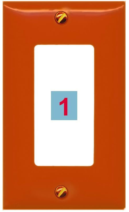 RiteAV Custom Wall Plate 1 Port - 1 Gang Decorative [Orange/White]