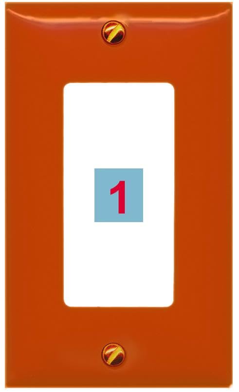 RiteAV Custom Wall Plate 1 Port - 1 Gang Decorative [Orange/White]