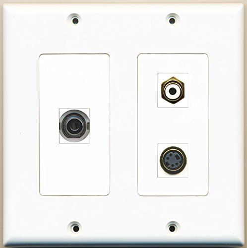 RiteAV - 1 Port RCA White 1 Port S-Video 1 Port 3.5mm - 2 Gang Wall Plate