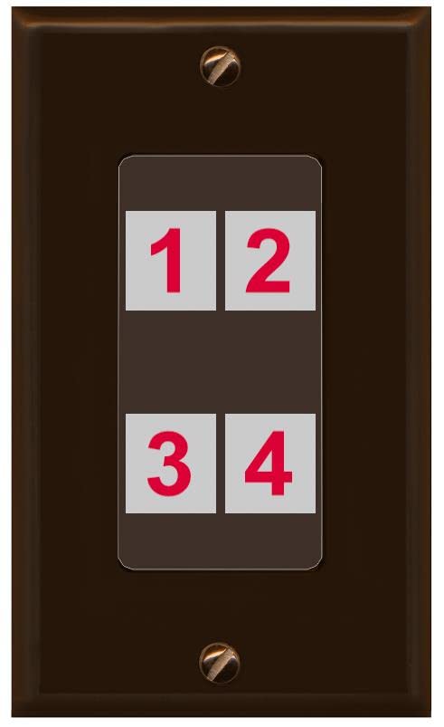 RiteAV Custom 4 Port Custom Wall Plate - 1 Gang [Brown/Brown]