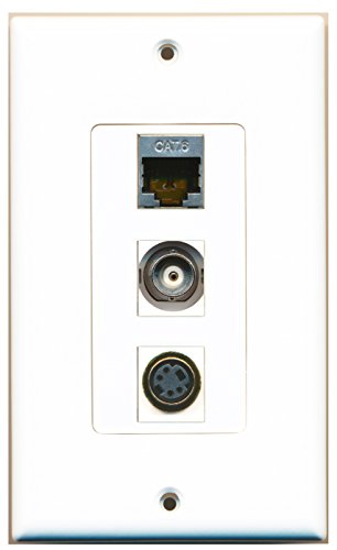 RiteAV 1 Port S-Video 1 Port Shielded Cat6 Ethernet 1 Port BNC Wall Plate OVERSIZED