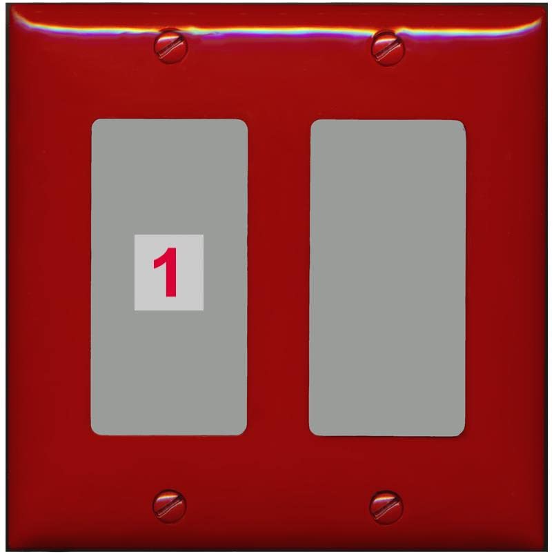 RiteAV Custom Wall Plate 1 Port - 2 Gang [Red/Gray]