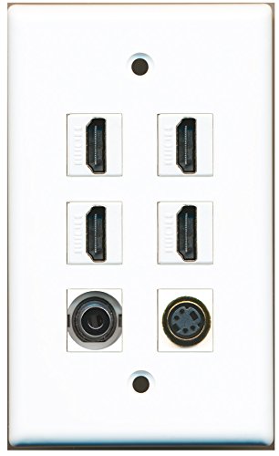 RiteAV - 4 HDMI 1 Port S-Video 1 Port 3.5mm Wall Plate