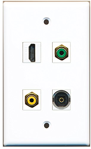 RiteAV - 1 Port HDMI 1 Port RCA Yellow 1 Port RCA Green 1 Port Toslink Wall Plate