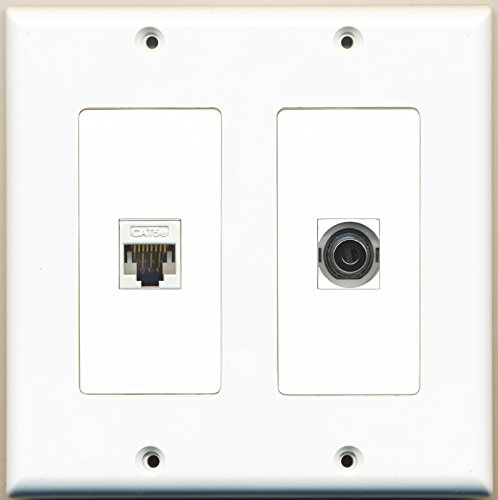 RiteAV - 1 Port USB A-A 1 Port Cat5e Ethernet White - Dual Gang Wall Plate