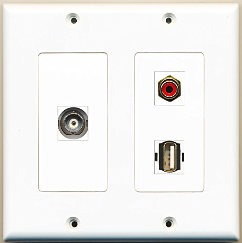 RiteAV - 1 Port RCA Red 1 Port USB A-A 1 Port BNC - 2 Gang Wall Plate