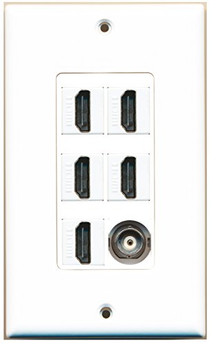 RiteAV 5 Port HDMI 1 BNC Wall Plate OVERSIZED