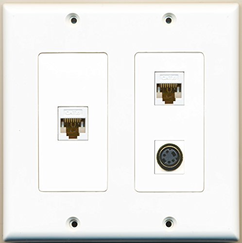 RiteAV - 1 Port S-Video 2 Port Cat6 Ethernet White - 2 Gang Wall Plate