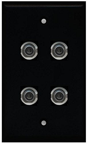 RiteAV (1 Gang Flat 4 3.5mm (Black) Wall Plate Black