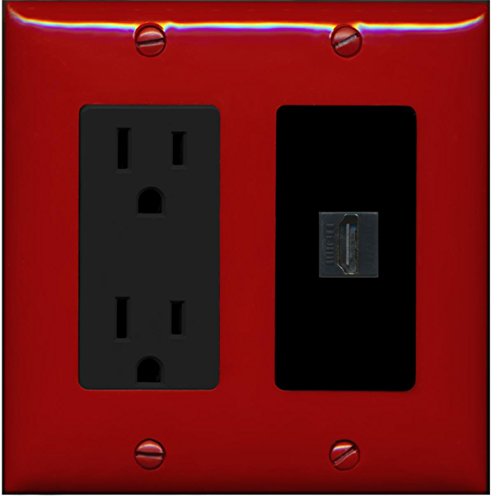 RiteAV HDMI Wall Plate 1 Port - Outlet [Red/Black]