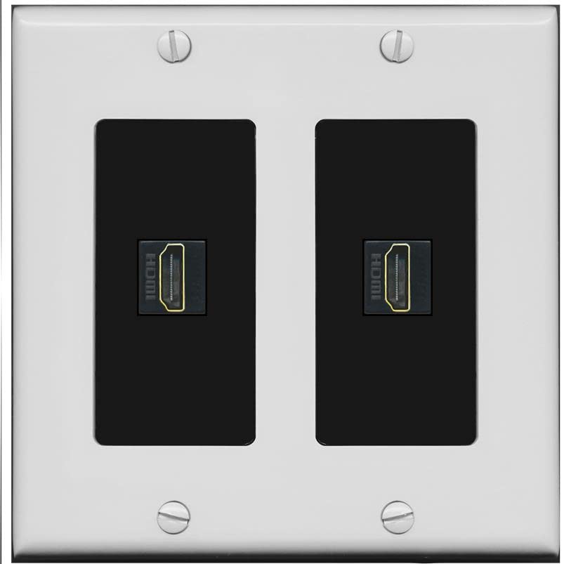 RiteAV HDMI Wall Plate 2 Port - 2 Gang [Gray/Black]