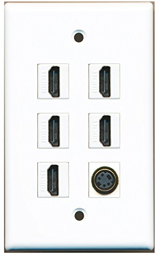 RiteAV - 5 HDMI 1 Port S-Video Wall Plate