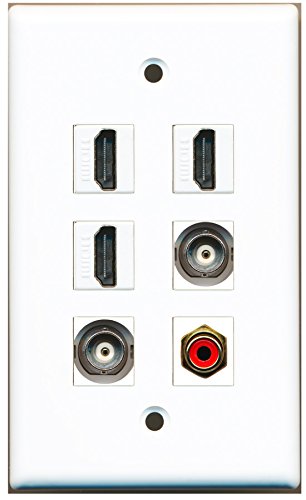 RiteAV - 3 HDMI 1 Port RCA Red 2 Port BNC Wall Plate