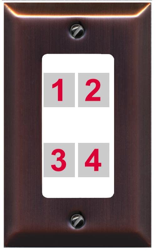 RiteAV Custom 4 Port Custom Wall Plate - 1 Gang [Brushed-Copper/White]