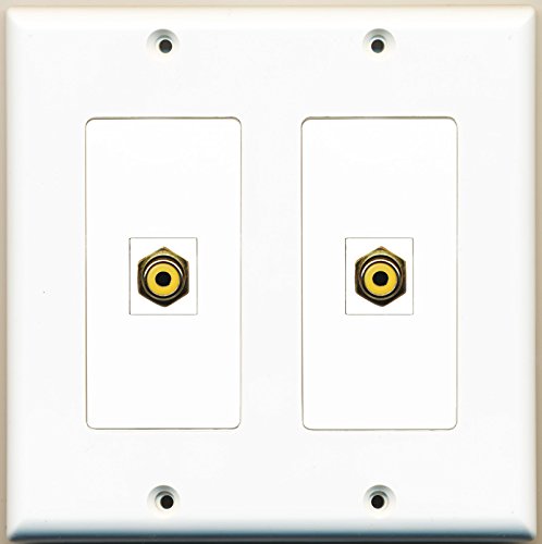 RiteAV - 2 Port RCA Yellow - Dual Gang Wall Plate