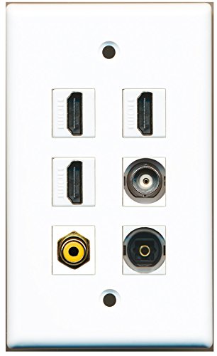 RiteAV - 3 HDMI 1 Port RCA Yellow 1 Port Toslink 1 Port BNC Wall Plate