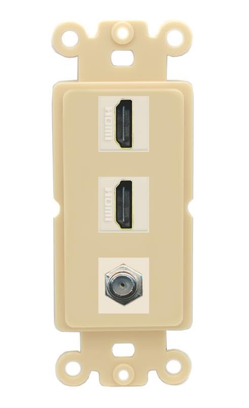 COAX 2 HDMI Wall Plate-Rocker Ivory/Ivory