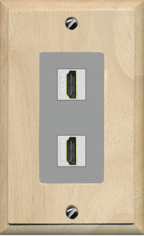 RiteAV HDMI Wall Plate 2 Port - 1 Gang [Wood/Gray]