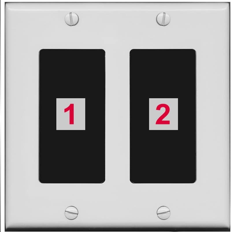 RiteAV Custom Wall Plate 2 Port - 2 Gang [Gray/Black]