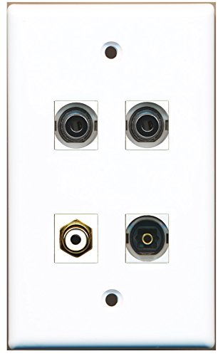 RiteAV - 1 Port RCA White 1 Port Toslink 2 Port 3.5mm Wall Plate