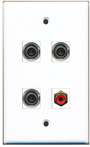 RiteAV - 1 Port RCA Red 3 Port 3.5mm Wall Plate