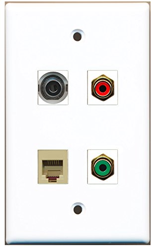 RiteAV - 1 Port RCA Red 1 Port RCA Green 1 Port Phone RJ11 RJ12 Beige 1 Port 3.5mm Wall Plate