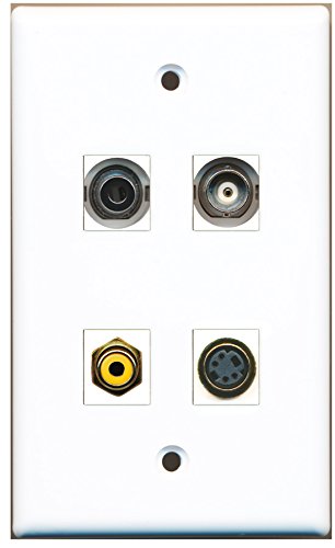 RiteAV - 1 Port RCA Yellow 1 Port S-Video 1 Port 3.5mm 1 Port BNC Wall Plate