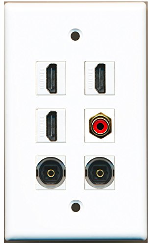 RiteAV - 3 HDMI 1 Port RCA Red 2 Port Toslink Wall Plate