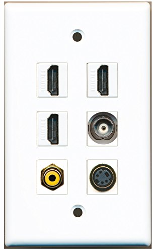 RiteAV - 3 HDMI 1 Port RCA Yellow 1 Port S-Video 1 Port BNC Wall Plate
