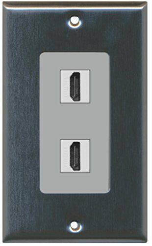 RiteAV HDMI Wall Plate 2 Port - 1 Gang [Stainless/Gray]