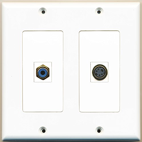 RiteAV - 1 Port RCA Blue 1 Port S-Video - Dual Gang Wall Plate