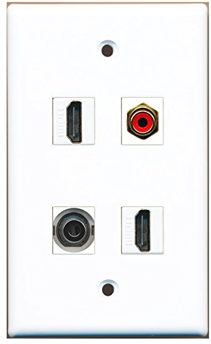 RiteAV - 2 Port HDMI 1 Port RCA Red 1 Port 3.5mm Wall Plate